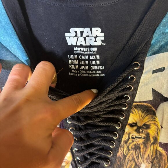 Star Wars Chuwbacca Women's Size M Retro‎ Punk Rock Slit V-Neck Shirt - Picture 4 of 4